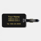 Royal Blue Elegance Monogram Bagagelabel (Achterkant horizontaal)