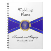 Royal Blue Elegance Monogram Notitieboek (Voorkant)