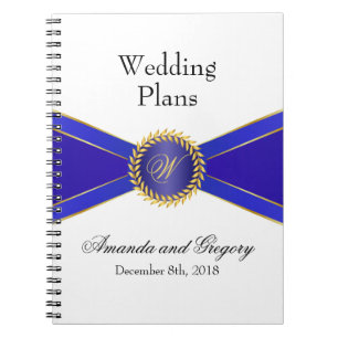 Royal Blue Elegance Monogram Notitieboek