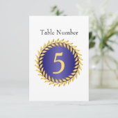 Royal Blue Elegance Monogram Tafelnummer (Staand voorkant)