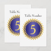 Royal Blue Elegance Monogram Tafelnummer (Voorkant / Achterkant)