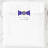 Royal Blue Elegance Monogram Vierkante Sticker (Tas)