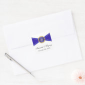 Royal Blue Elegance Monogram Vierkante Sticker (Envelop)