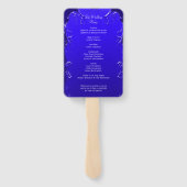 Royal Blue Elegance Trouwprogramma Handwaaier (Achterkant)