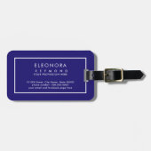 Royal Blue Elegant Bagagelabel (Voorkant horizontaal)