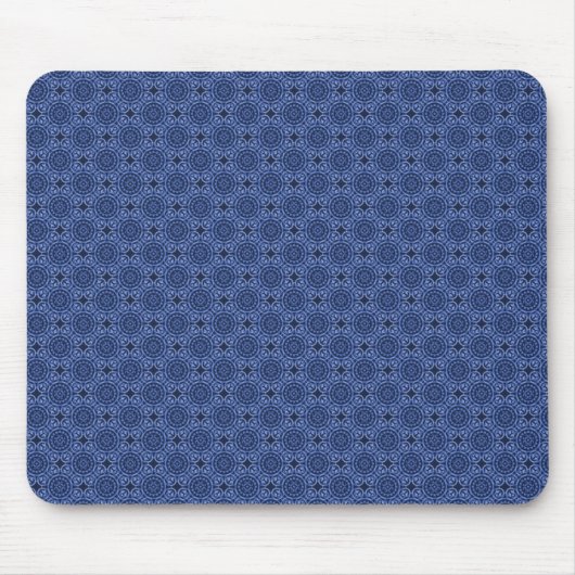 Royal Blue Elegant Circles Mousepad Muismat (Voorkant)