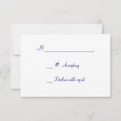 Royal Blue Elegant Gold Wedding RSVP (Achterkant)