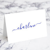 Royal Blue Elegant Handtekening Naam Plaats Kaarte Kaart