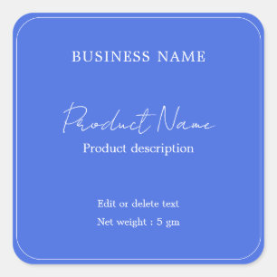 Royal Blue Elegant Modern Minimum Product Label
