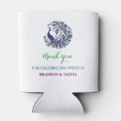 Royal Blue Elegant Peacock Wedding Can Cooler (Achterkant)