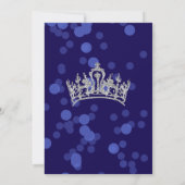 Royal Blue Elegant Quinceañera Princess Party Kaart (Achterkant)