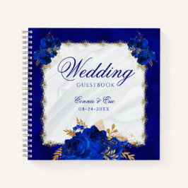 Royal Blue Elegant Wedding Budget Guest Book Notitieboek