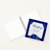 Royal Blue Elegant Wedding Budget Guest Book Notitieboek (Binnen)