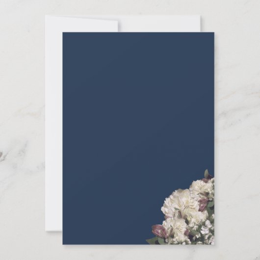 Royal Blue Elegant Wedding Invitation Kaart (Achterkant)