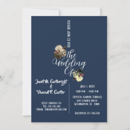 Royal Blue Elegant Wedding Invitation Kaart