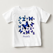 Royal Blue Elegant Whimsical Butterflies