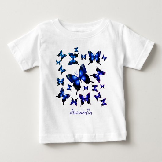 Royal Blue Elegant Whimsical Butterflies (Voorkant)