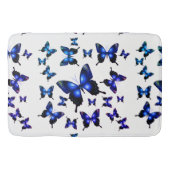 Royal Blue Elegant Whimsical Butterflies Badmat (Voorkant)