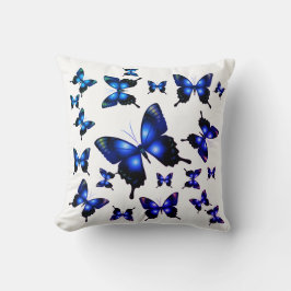 Royal Blue Elegant Whimsical Butterflies Kussen