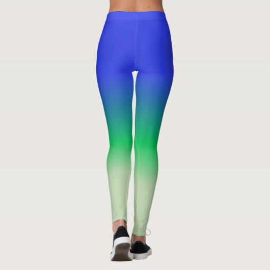 Royal Blue Emerald Sage Green Ombre Leggings (Achterkant)