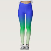 Royal Blue Emerald Sage Green Ombre Leggings (Voorkant)