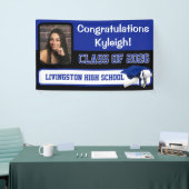 Royal Blue en Black Afstuderen Spandoek (Beurs)