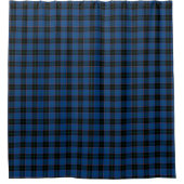 Royal Blue en Black Clan Hume Pset Pattern Douchegordijn (Voorkant)