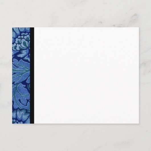Royal Blue en Black Damask Save The Date Briefkaar Aankondigingskaart (Achterkant)