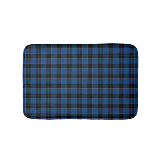 Royal Blue en Black Scottish Pset Pattern Badmat (Voorkant)