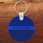 Royal Blue en Black Sleutelhanger (Voorkant)