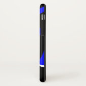 Royal Blue en Black Zebra Stripe Phone Case (Achterkant/links)