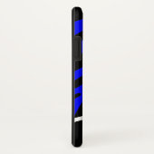 Royal Blue en Black Zebra Stripe Phone Case (Achterkant / rechts)