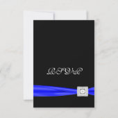 Royal Blue en BlackRSVP RSVP Kaartje (Voorkant)