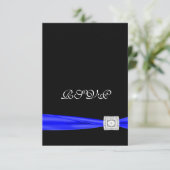 Royal Blue en BlackRSVP RSVP Kaartje (Staand voorkant)