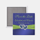 Royal Blue en Chartreuse Damask Magnet (Voorkant / Achterkant)