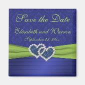 Royal Blue en Chartreuse Damask Magnet (Voorkant)