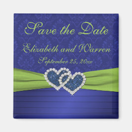 Royal Blue en Chartreuse Damask Magnet