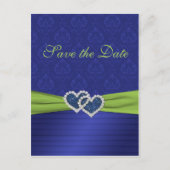 Royal Blue en Chartreuse Save the Date Briefkaart (Voorkant)