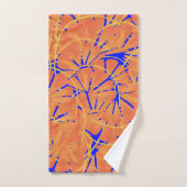 Royal Blue en Citrus Oranje tropisch ontwerp Bad Handdoek (Handdoek)