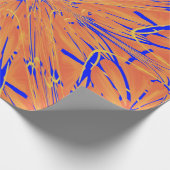 Royal Blue en Citrus Oranje tropisch ontwerp Cadeaupapier (Hoek)