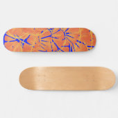 Royal Blue en Citrus Oranje tropisch ontwerp Persoonlijk Skateboard (Horizontaal)