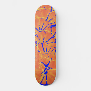 Royal Blue en Citrus Oranje tropisch ontwerp Persoonlijk Skateboard