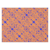 Royal Blue en Citrus Oranje tropisch ontwerp Tafelkleed (Voorkant (Horizontaal))