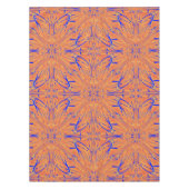 Royal Blue en Citrus Oranje tropisch ontwerp Tafelkleed (Voorkant)