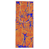 Royal Blue en Citrus Oranje tropisch ontwerp Wijn Cadeautas (Voorkant)