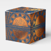 Royal Blue en Copper Gold Foil Egyptian Party Bedankdoosjes (Voorkant Zijde)
