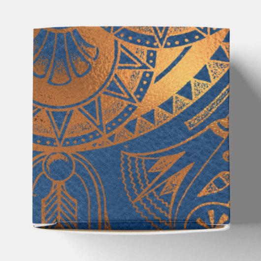 Royal Blue en Copper Gold Foil Egyptian Party Bedankdoosjes (Bovenkant)