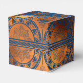 Royal Blue en Copper Gold Foil Egyptian Party Bedankdoosjes (Achterkant)
