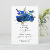 Royal Blue en Faux Folie Gold drive by Shower Kaart (Staand voorkant)