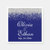 Royal Blue en Glittery Silver Servet (Voorkant)